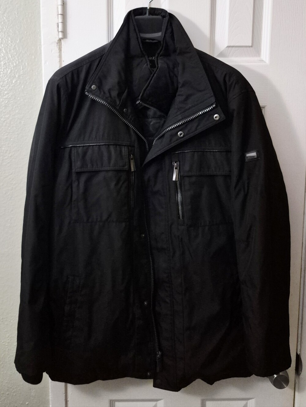 Black Jacket Calvin Klein Size Large Mens Pre-owned Very Good Condition Clean